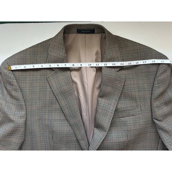 Lauren Ralph Lauren Men's Brown Houndstooth Wool Sport Coat Blazer - Picture 12 of 15
